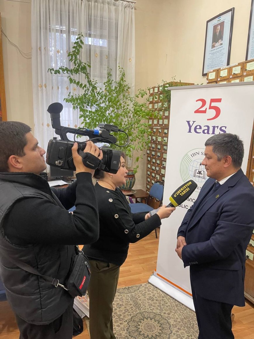 8 ноября 2024 года в стенах нашей библиотеки состоялся научный круглый стол совместно с Общественным фондом Ибн Сино и Государственным телеканалом «История Узбекистана». 