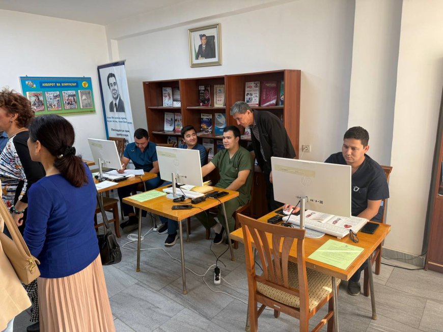 23.10.2025 Практические занятия со студентами 5 го курса ТашГИИК прошли в библиотеке-филиале ГНМБ № 4 при РСНПМЦ травматологии и ортопедии.