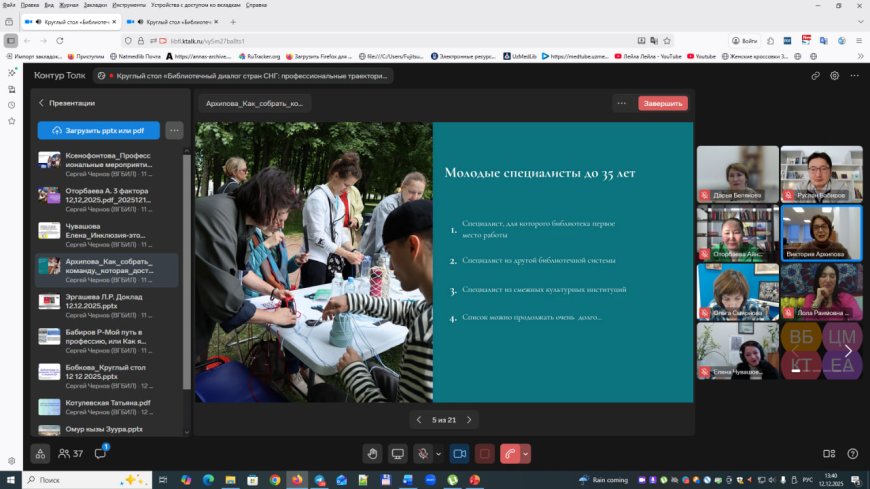 Библиотечный диалог стран СНГ: профессиональные траектории молодых специалистов